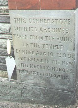 Cornerstone of Monticello Masonic Temple
