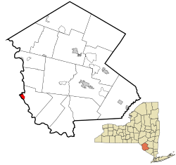 map of Sullivan County inset with NYS, from Wikipedia