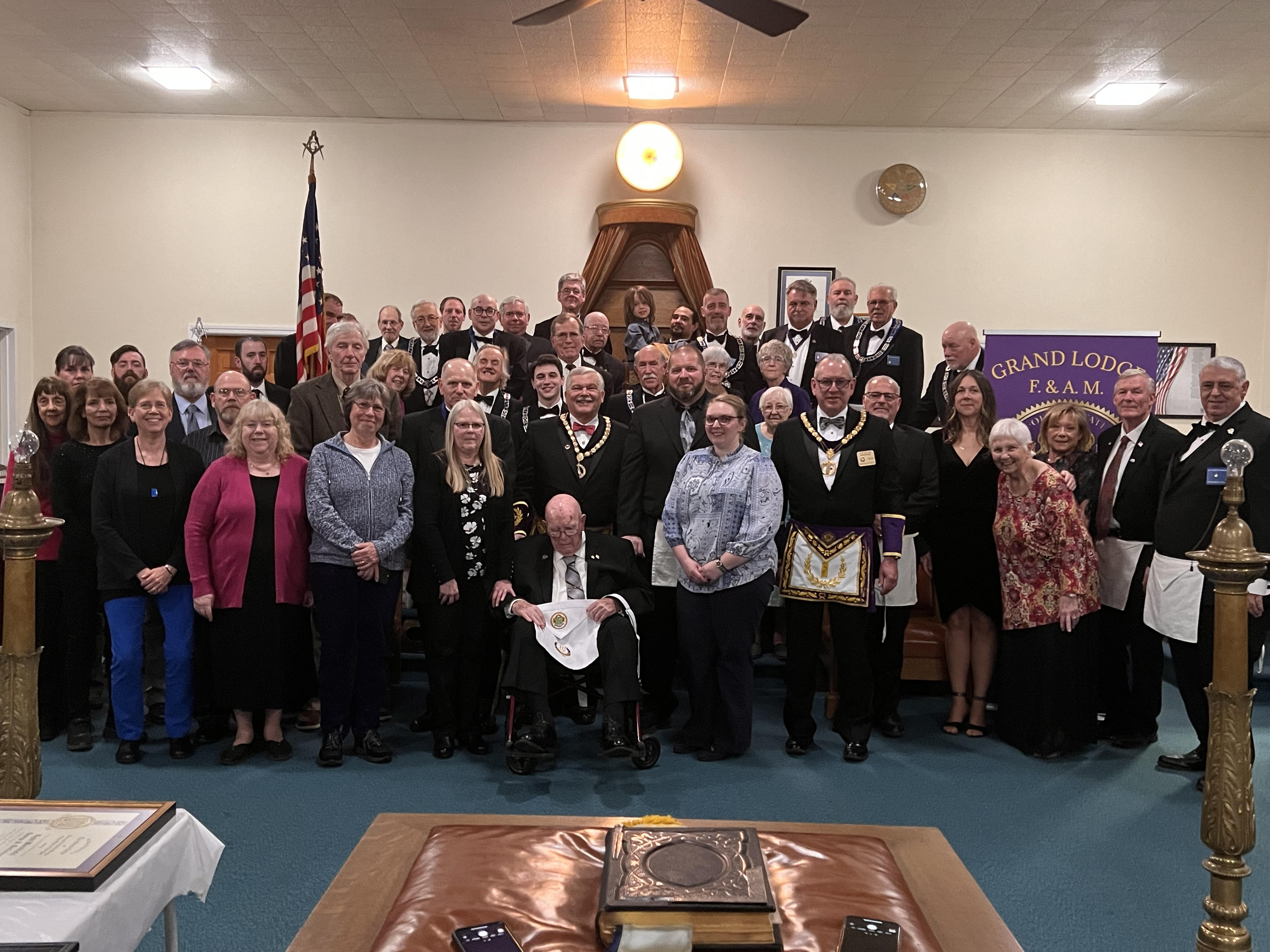 Masons and friends gathered to honor George Dexheimer for 70 years in Masonry, March 26, 2024, in Liberty, New York