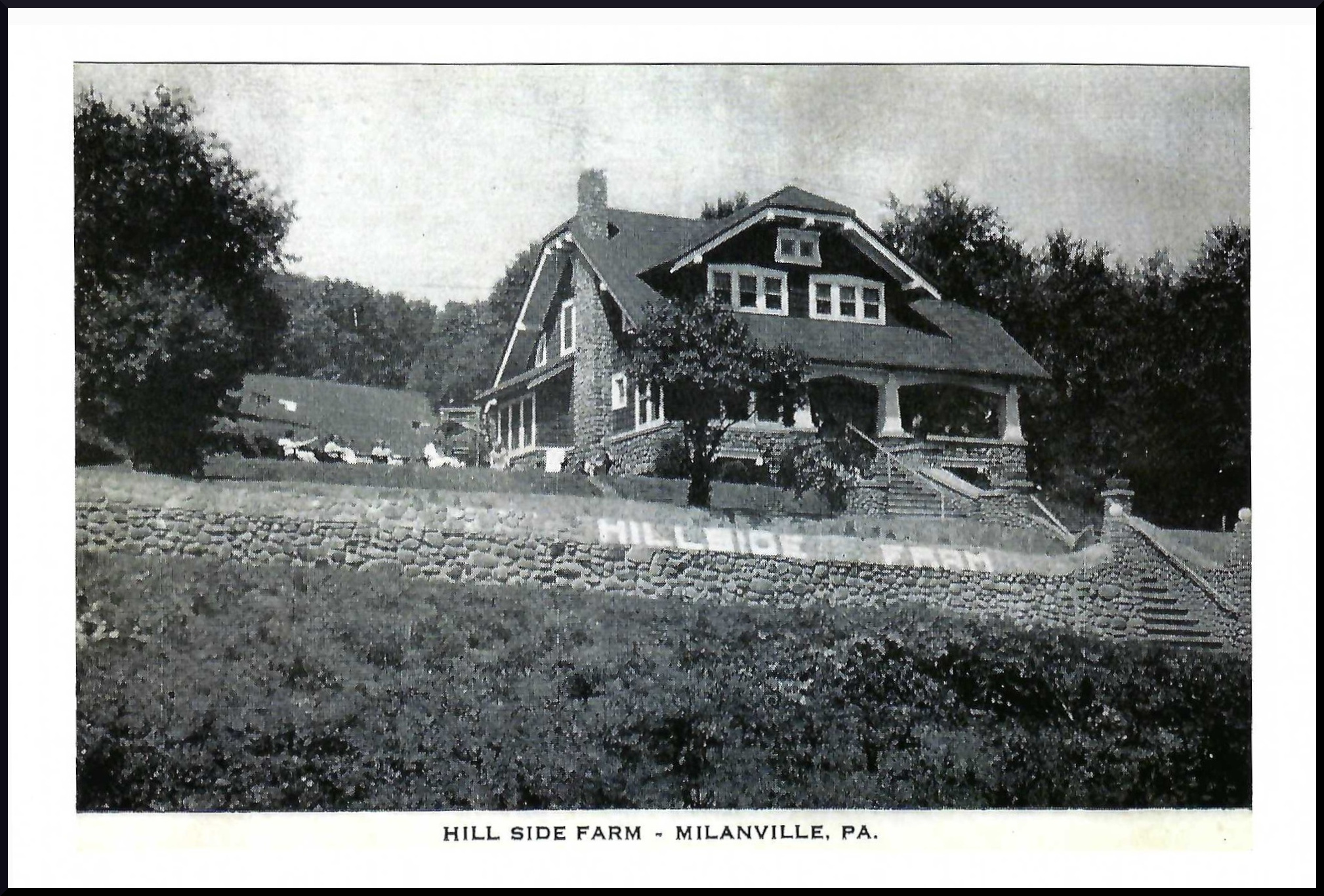 Postcard showing Hill Side Farm, Milanville, Pa.